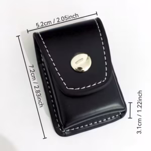 Premium Lighter Protective Case - Black with White Stitch