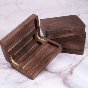Handcrafted Walnut Wood Vintage Storage Box